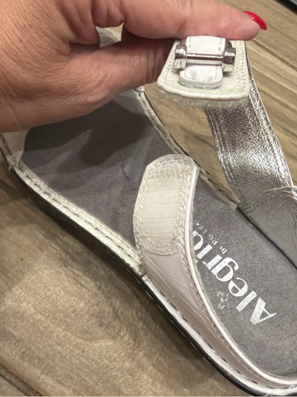 Alegria White Iridescent Double-Buckle Sandal - Picture 5 of 5